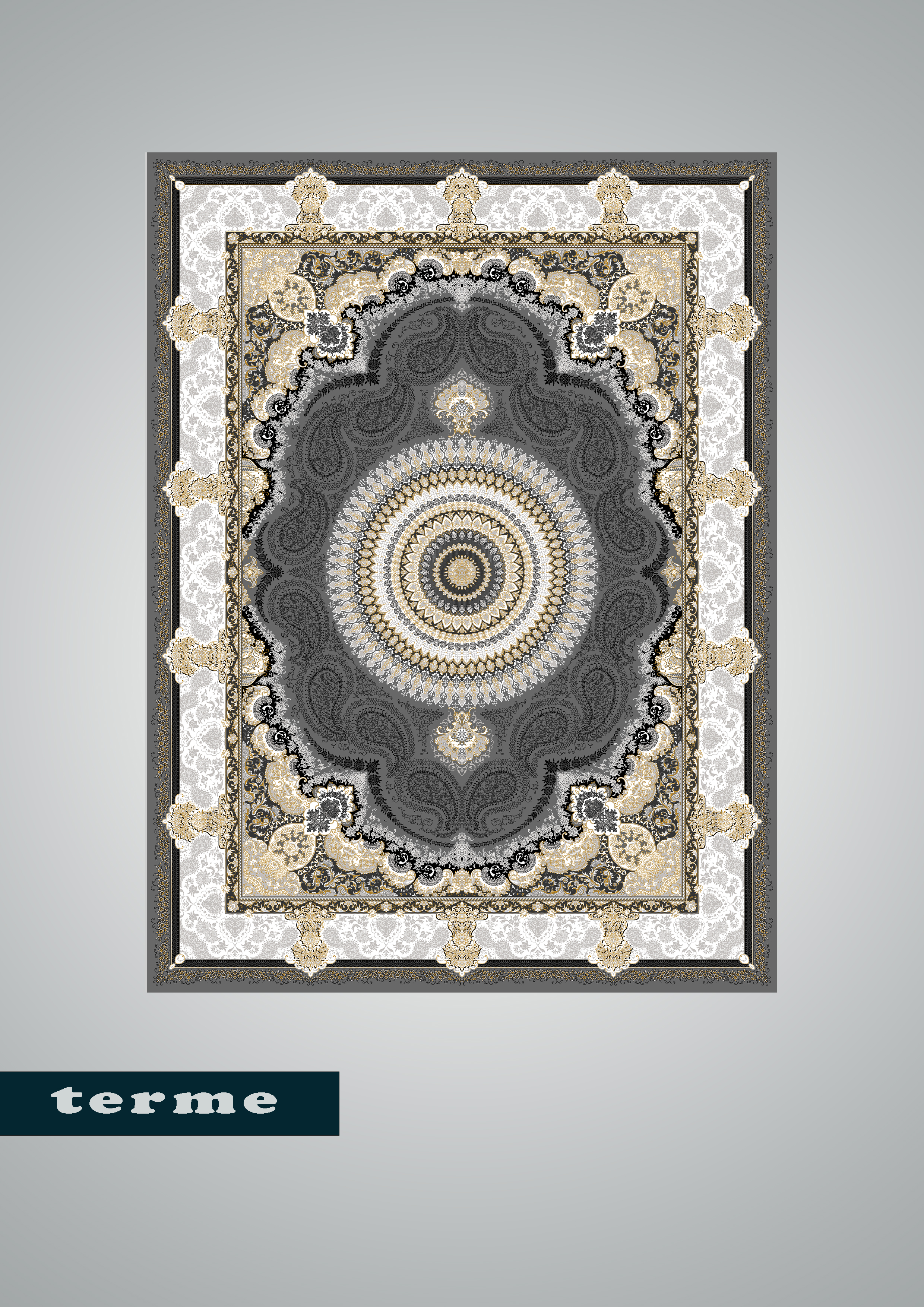 فرش 700 شانه طرح ترمه 